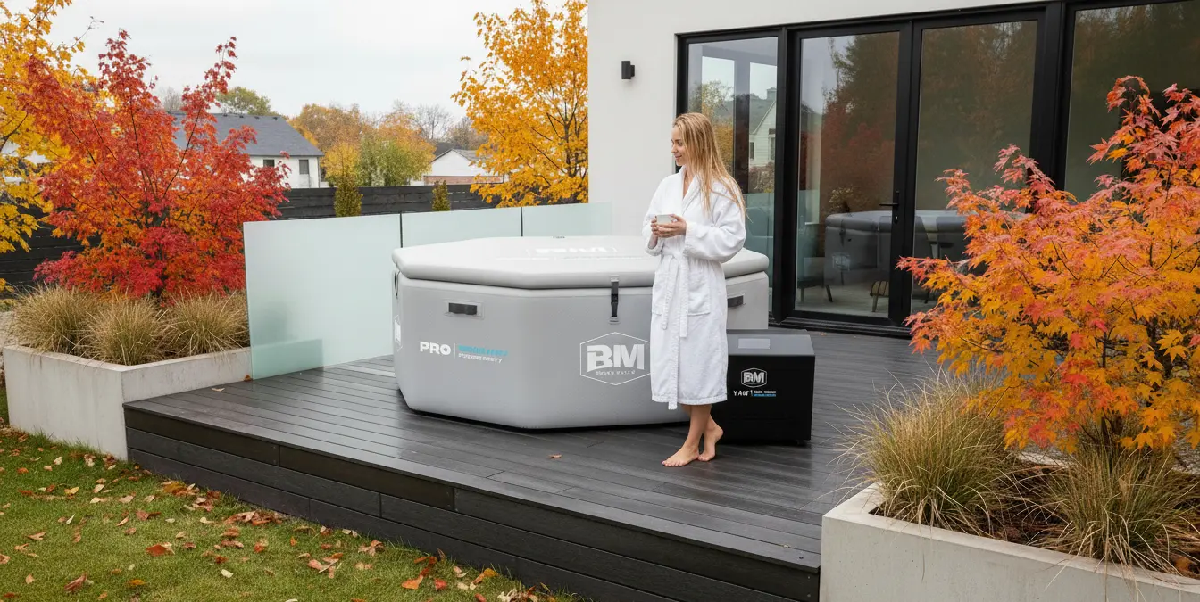 Complete cold plunge systems with chillers for women's wellness and automated temperature control